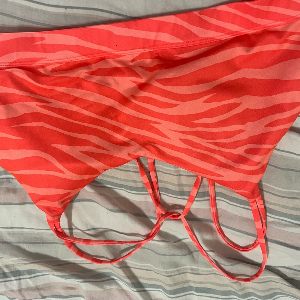Old Navy Coral Zebra Print Bikini Top